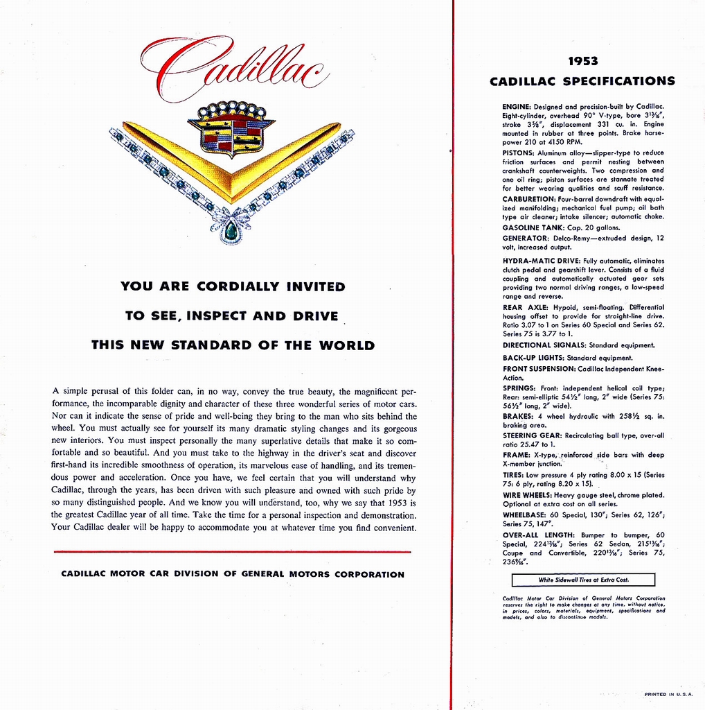 1953 Cadillac Brochure Page 11